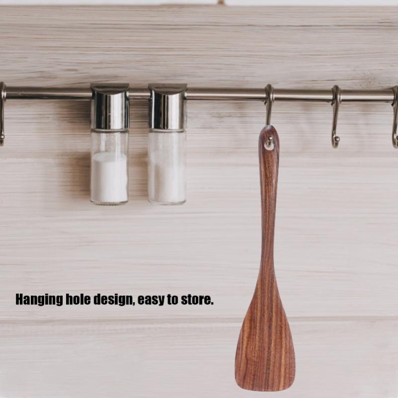 Wooden Spatula Turner NonStick Pan Shovel Long Handle Kitchen Utensils Accessories