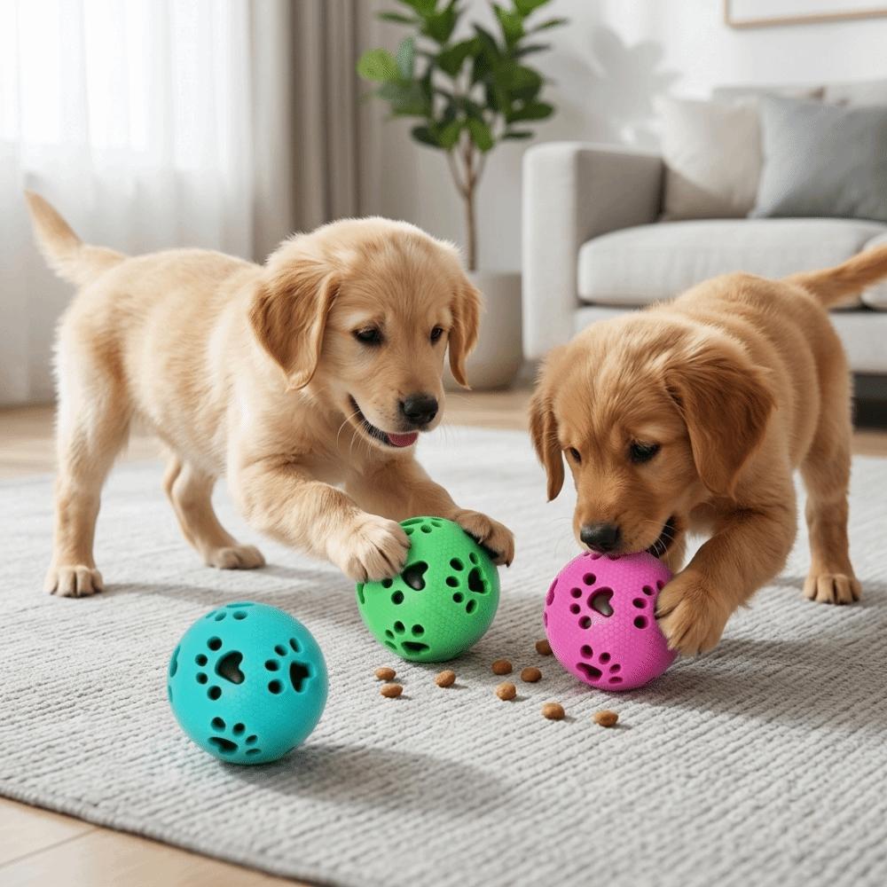 Washable Treat Dispensing Ball TPR Rubber Dog Molar Toy Safe Dog Chew Ball Interactive Play