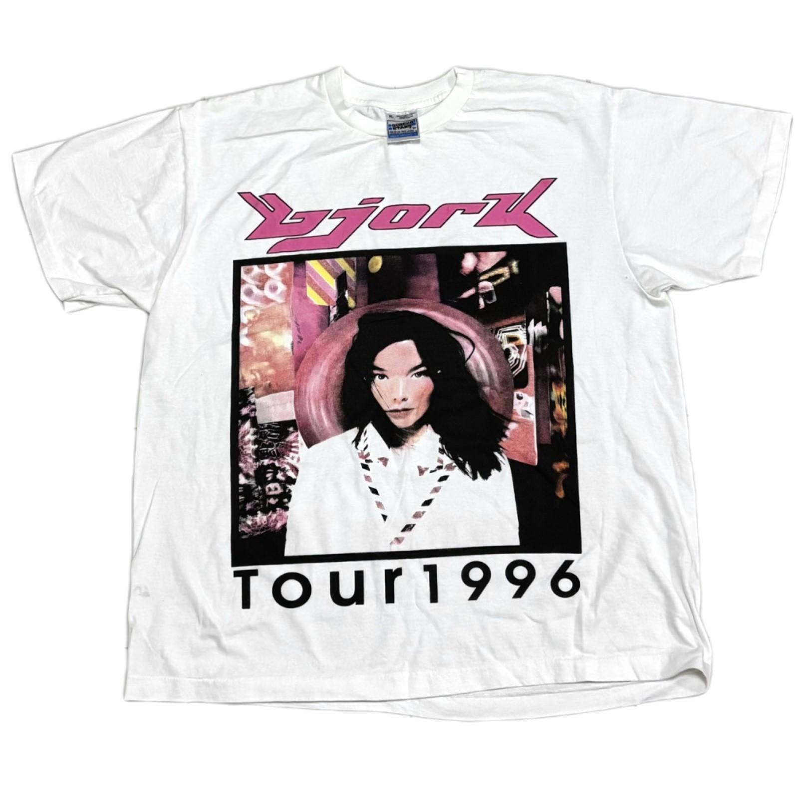 Bjork 1996 Post European Tour Vintage 90s Band Concert White XL Shirt REPRINT Unisex T-Shirt XXXXL