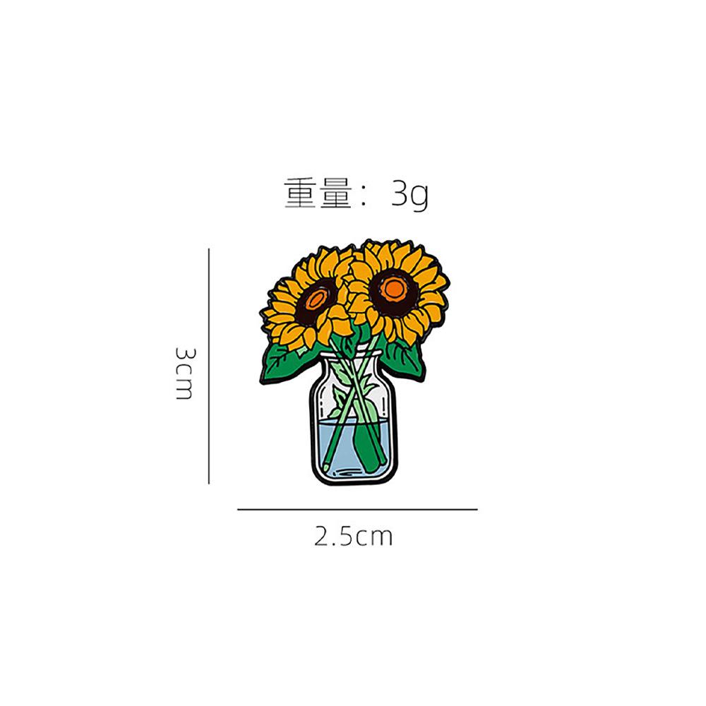 Peony flower brooch fresh and cute plant flower tulip metal badge friend gift decoration