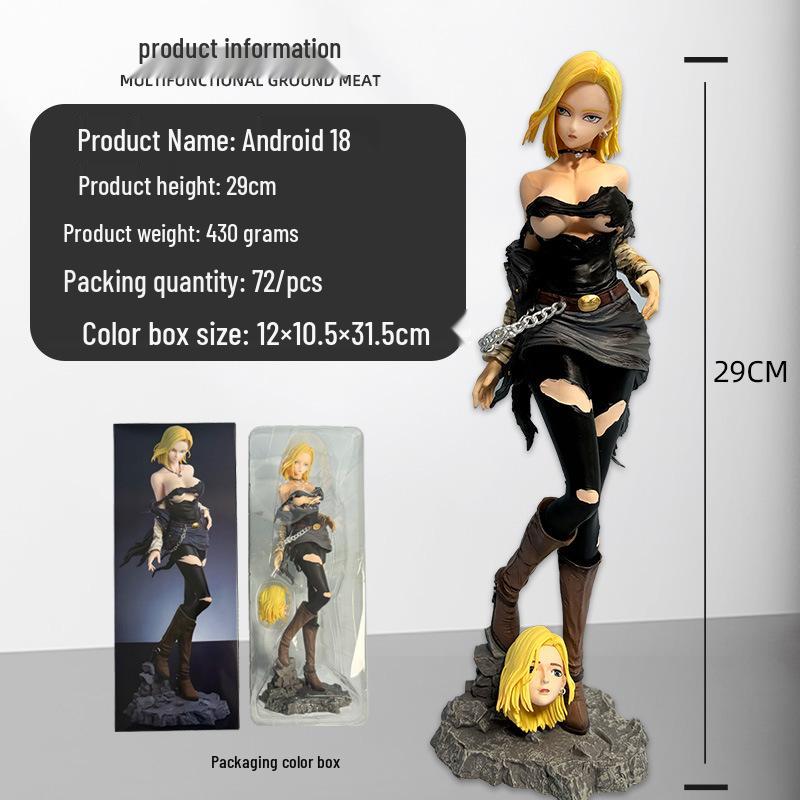 Dragon Ball Android 18 Interchangeable Anime Action Figure Model Ornament