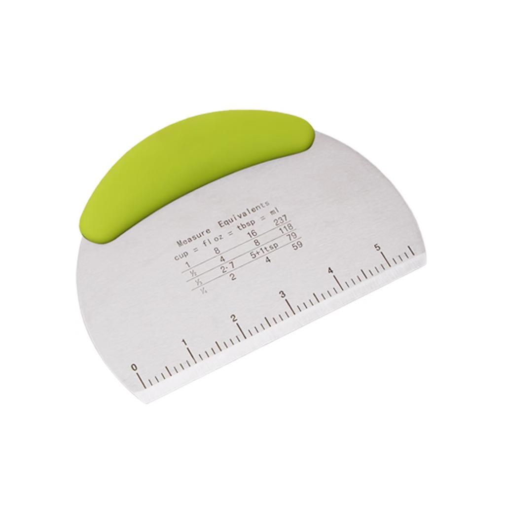 1Piece Flour Cutter Stainless Steel with Scale Flour Dough Cutter Rice Noodles Scraper Household Kitchen Cake Baking Scraper