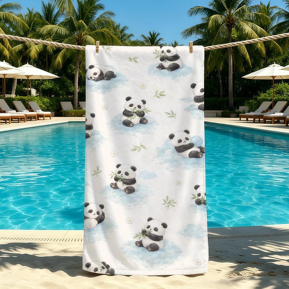 Asciugamano Panda Per Campeggio All'aperto Asciugamano da Spiaggia Carino Bambù Super Assorbente Asciugatura Rapida Asciugamano Estivo