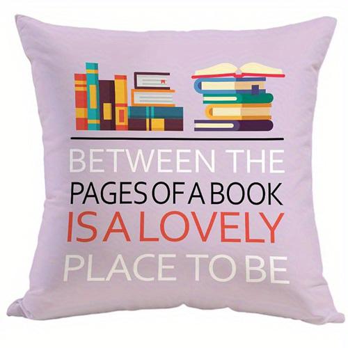 Home Decor Books Lover's Quotes Decorative Pillow Covers Pattern Cushion Cover Suitable for Sofa Bedroom Car Pillow Cover