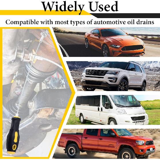 Strong Magnetic Oil Drain Plug Remover Tool, Oil Drain Plug Remover Trument, Anti Scald Sump Plug Removal Tool, Universal Flexible Oil Plug Removal