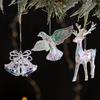 Christmas Tree Ornament Snowflake Deer Bird Icicle Design Sparkling Hanging Decoration Festive Holiday Season Home Decor