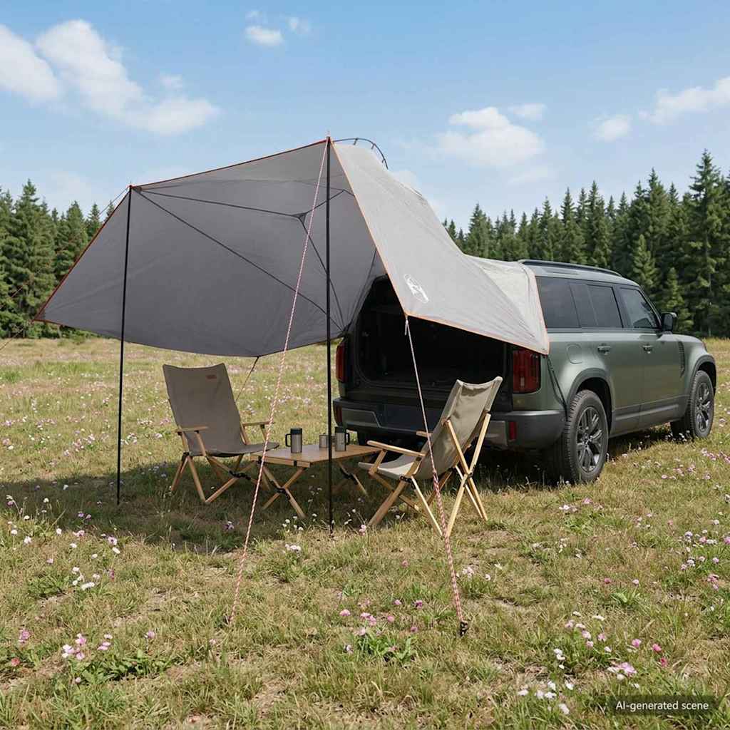 Car Canopy Grey and Orange 350 X 250 Cm Polyester and Steel