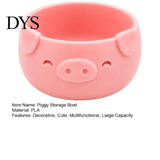 Multipurpose Cotton Swab Container 3D Printed Piglet Storage Bowl, Cute Pig Desktop Organizer for Hair Ties Minimalist Tidy Bowl and Jewelry,