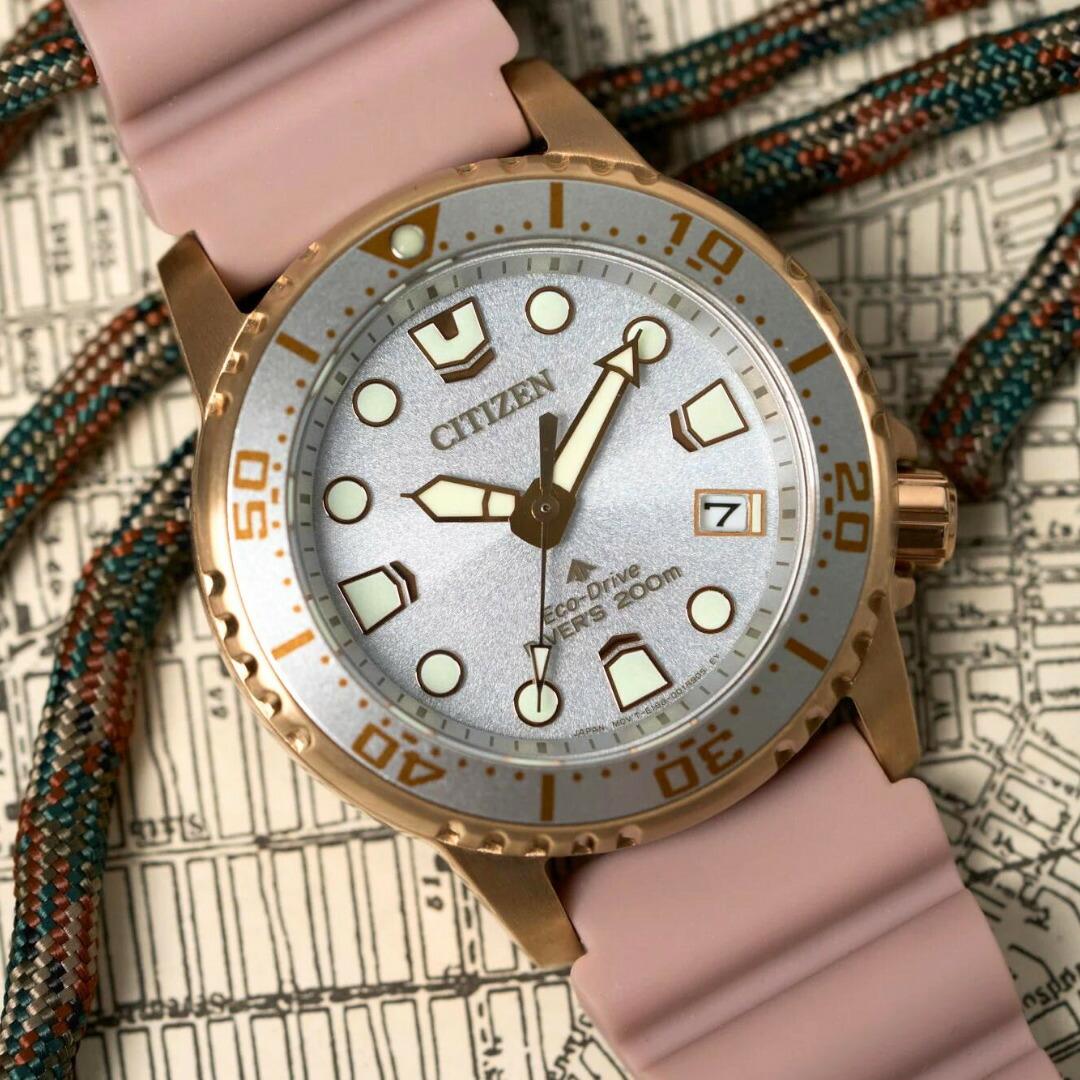 

CITIZEN Promaster EO2023-00A Eco-Drive Дайверские часы 200м Розовое золото