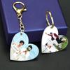 Sublimation Acrylic Heart-shaped Keychain Blank Valentine's Day Jewelry Crafts Party Decoration Accessories