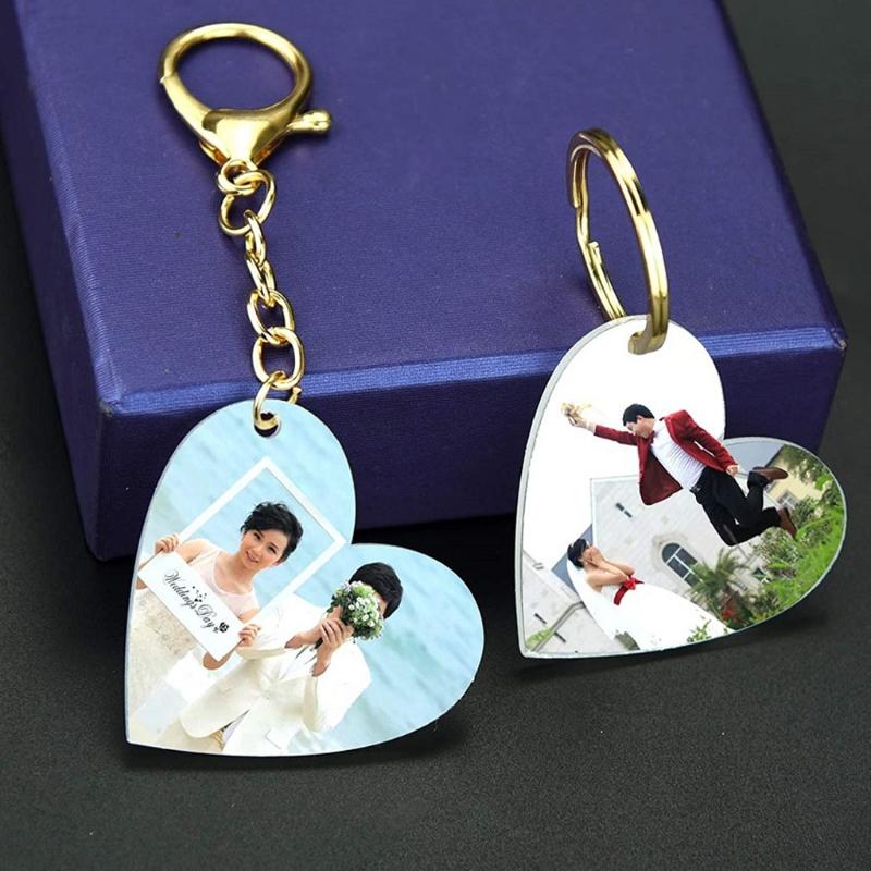 Sublimation Acrylic Heart-shaped Keychain Blank Valentine's Day Jewelry Crafts Party Decoration Accessories