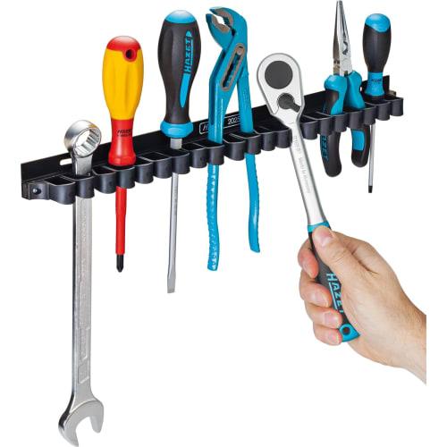 

HAZET 2025X Tool Holder with 20 Clips, Wall-Mounted Tool Organizer, Pegboard Compatible, Oil-Resistant, Cold-Resistant Aluminum Base for Perforated Bo