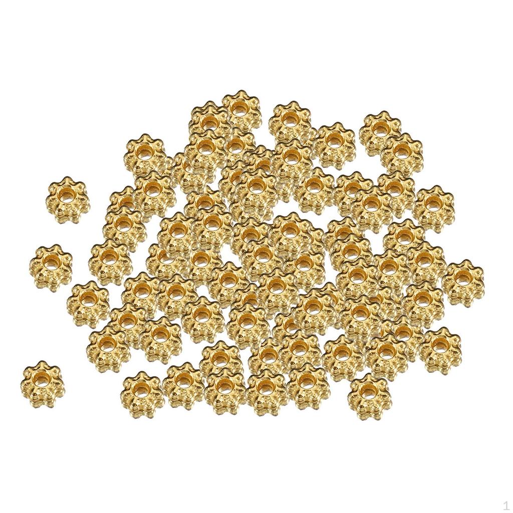 200 Stück Daisy Flower Spacer Perlen DIY Metall Floral lose für Schmuckherstellung,