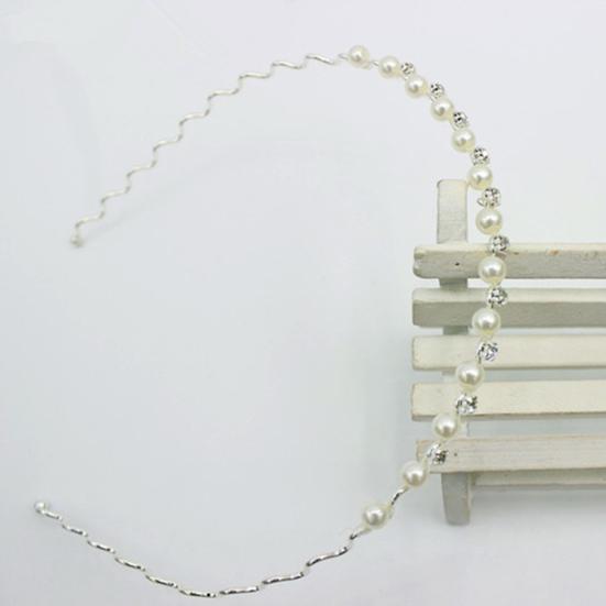 Haarband Faux-Perlen Flexible Legierung Koreanischer Stil Stirnband für den täglichen Gebrauch