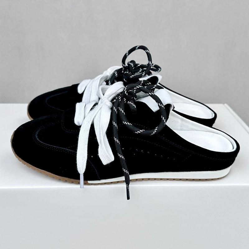 Women Suede Mule Sneakers Retro German