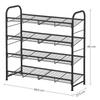 SONGMICS 4-Tier Shoe Rack, Stackable Shoe Storage Organiser, Hold up to 16 Pairs, Steel, 68.5 x 27.5 x 65 cm, for High Heels, Trainers, Slippers