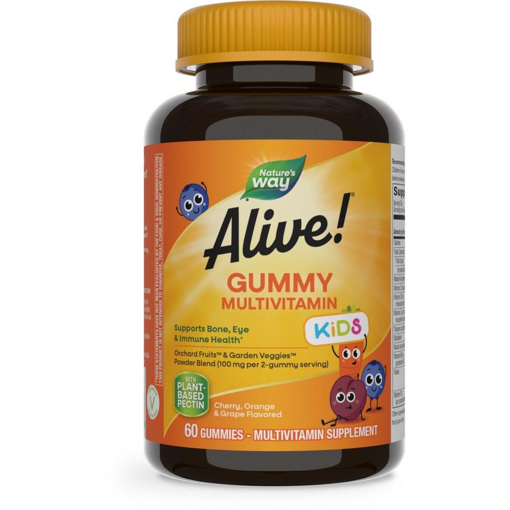 Nature's Way Alive! Kids Complete Multivitamin Orchard Fruits & Garden Veggie Gummies 60 Tablets 1 Pcs