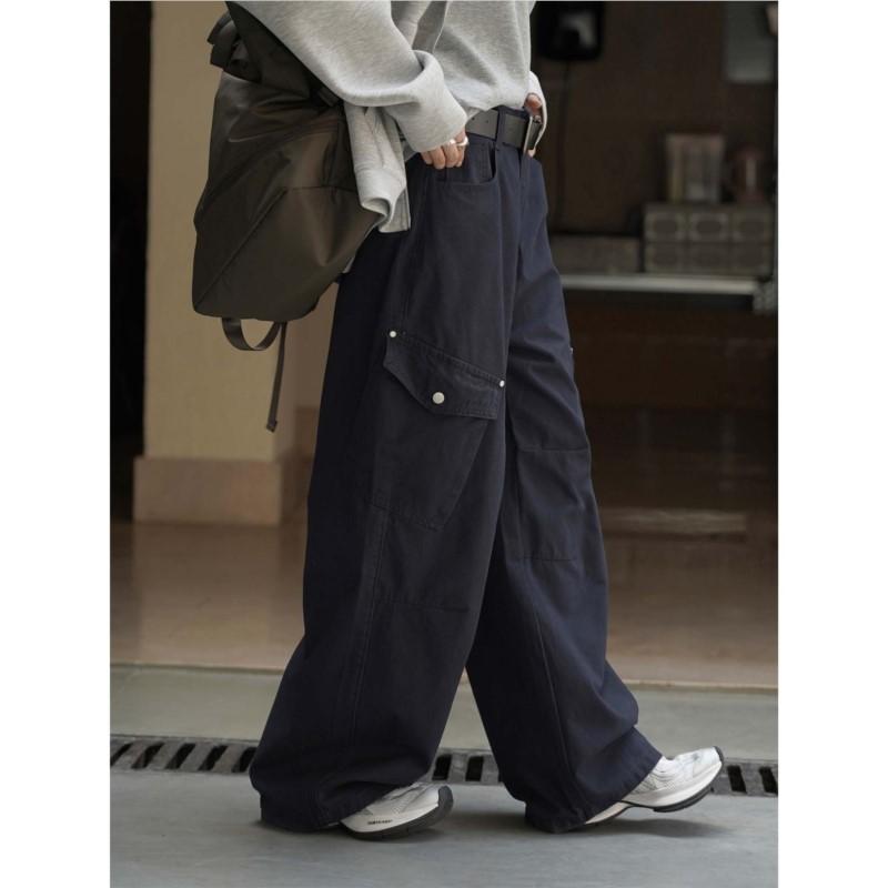 Johnature Fashionable Workwear Large Pockets Casual Pants Autumn Winter Korean-style Vintage Versatile Long Pants