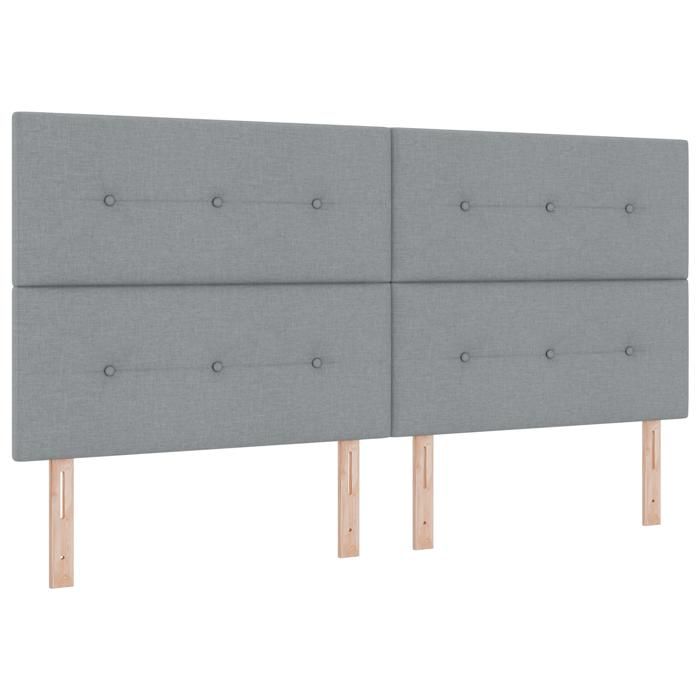 VidaXL Lit à ressorts avec Matelas Gris Clair 200x200 cm Tissu 3339413