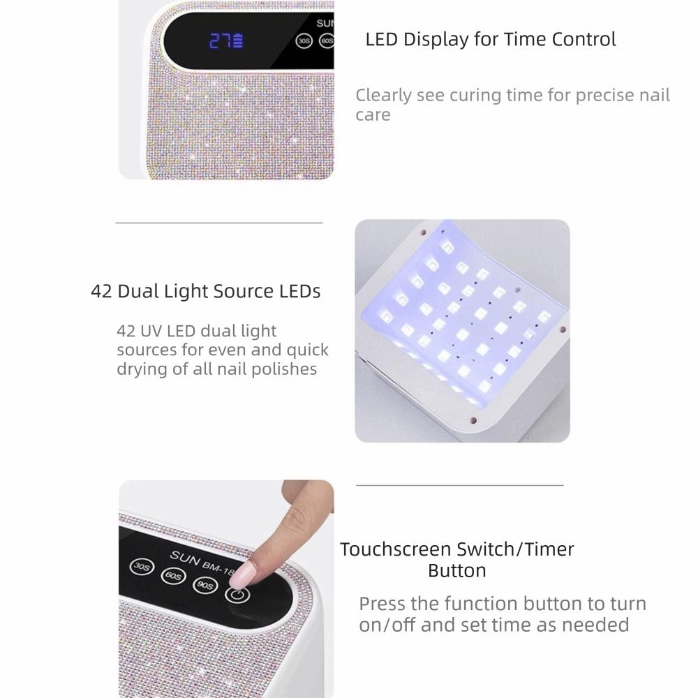 Portable Cordless UV Nail Lamp Rechargeable UV Light Nail Art Dryer UV LED Nail Light  Home Use