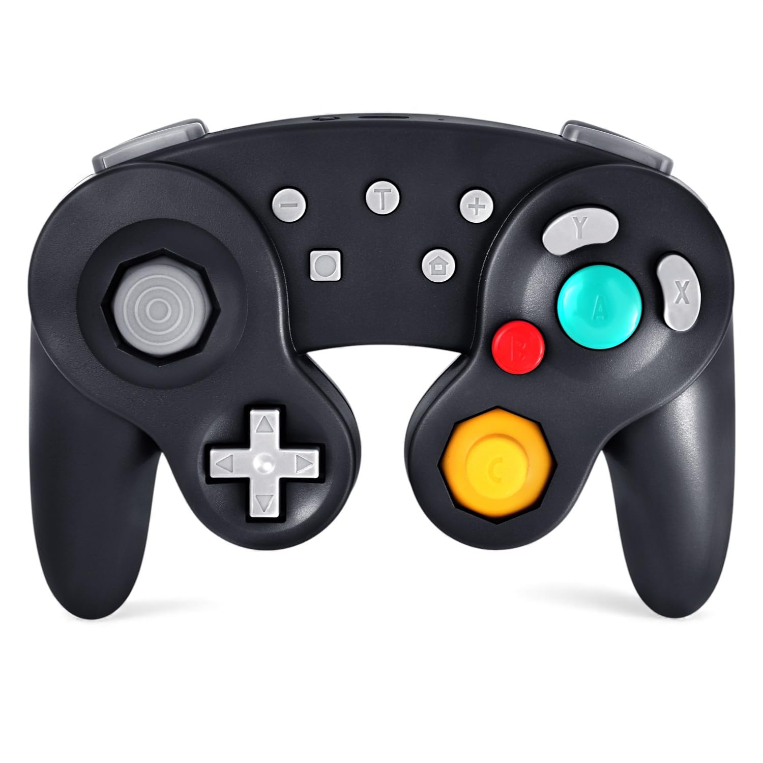 

controls x controller for 2 USB charging support compatible [GC-style Wireless] GameCube-style Switch/Switch Vibration, Turbo, PC/Steam (Black) чорний