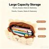 Ins Style Biscuit Shaped Plush Pencil Case Large Capacity Student Bag