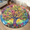Der mysteriöse Baum des Lebens Runder Teppich, Teppich für Wohnzimmer Schlafzimmer Sofa Spielzimmer Dekoration, Rutschfeste Fußmatte
