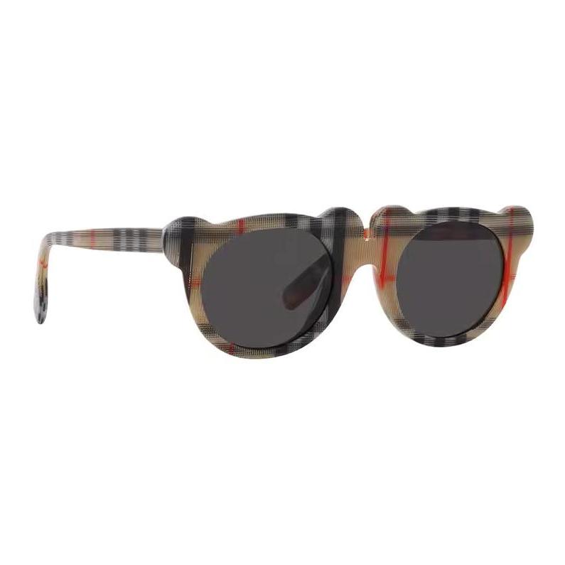 Burberry Check Graphic Print Acetate Oval-frame Irregular Sunglasses Kids Multicolor