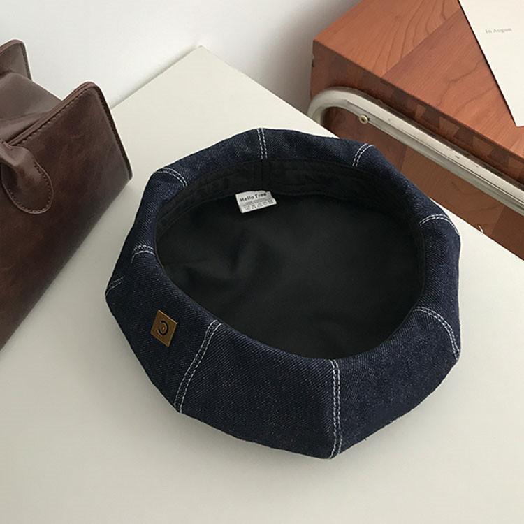 

Японский ретро-берет из денима, женский весенне-летний тонкий стиль, подчеркивающий лицо, шляпа маленького художника, восьмиугольная шляпа, уличный тренд average size