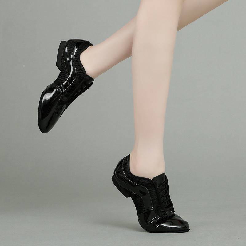 Latin Dance Shoes Women Adult With Soft Bottom Square Dance Shoes Ventilate Shiny Sneakers Ballroom Dancing