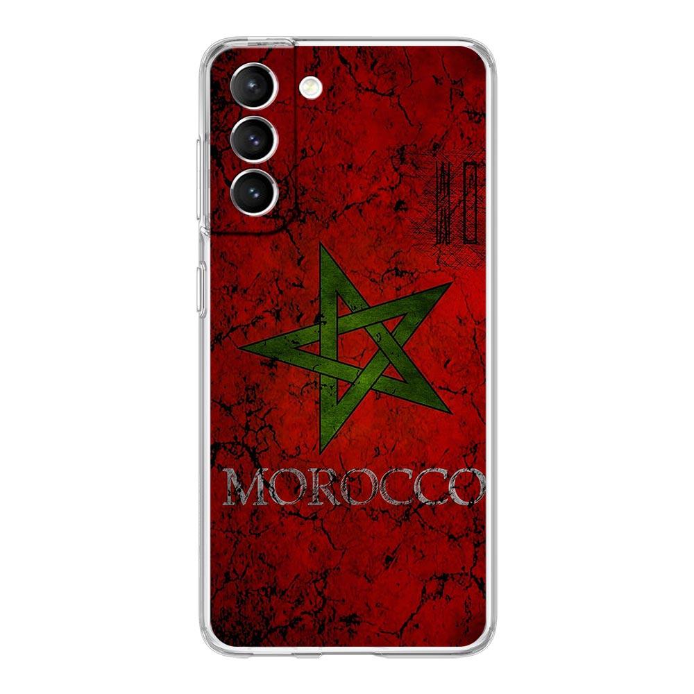 

Чехол для телефона с флагом Марокко и футбольным мячом для Samsung Galaxy S22 S21 S20 FE Ultra 5G S10 S10E S9 S8 Plus Note 10 20, прозрачный силиконовый чехол S22 Plus 5G