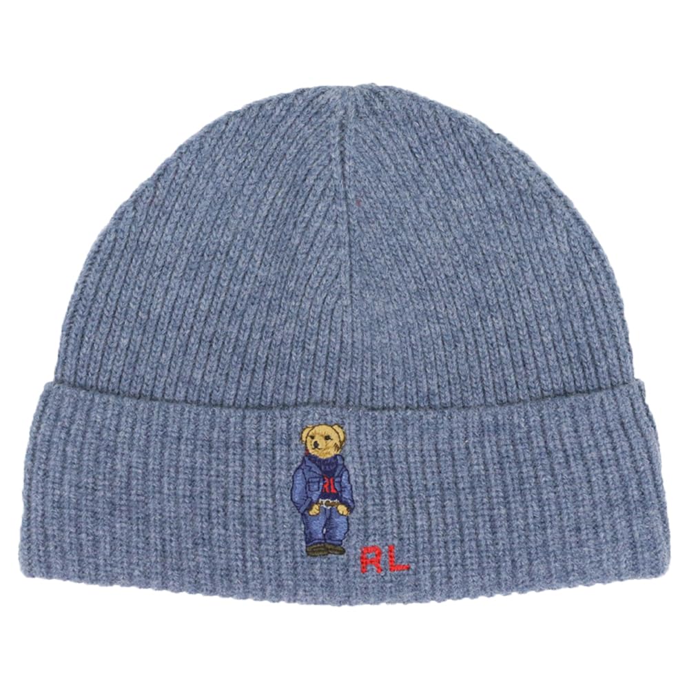 

(Поло Ральф Лорен) Мужская и женская вязаная шапка из акрила, нейлона и шерсти с вышивкой Polo Bear 01080138-402 [Б/у]