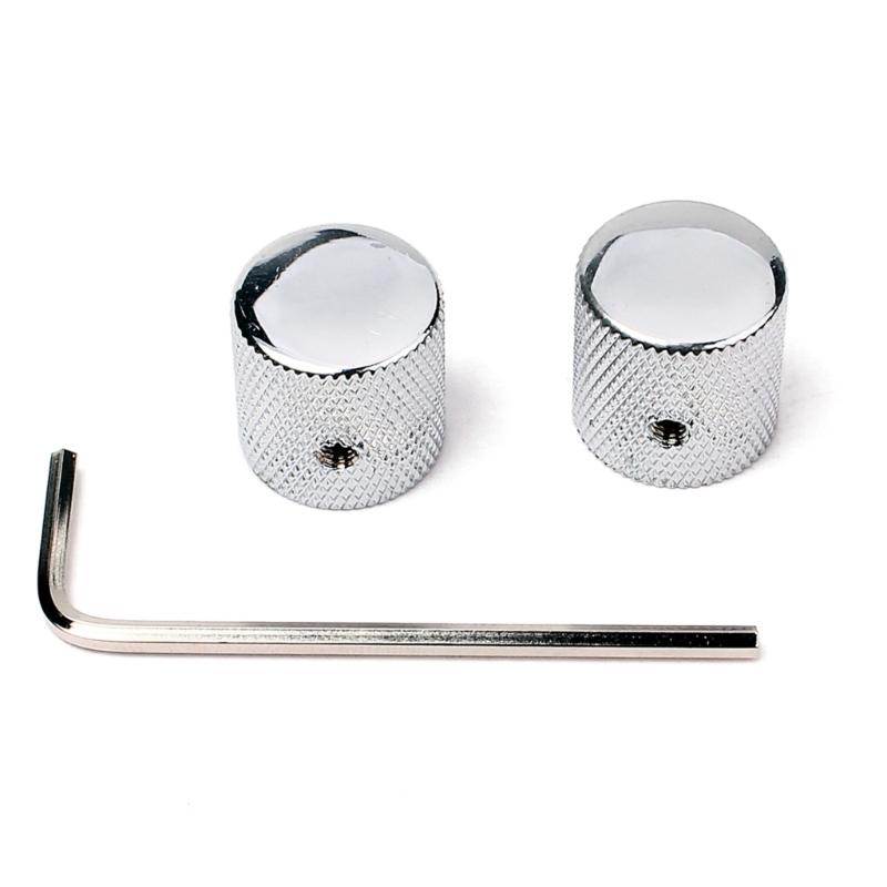 3 Pcs Electric Guitar Bass Effect Knob Volume Tone Control Knob Potentiometer Cap Metal Dome Knobs Replacement Parts