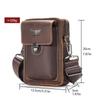 LION VERA Sacoche de Ceinture en Cuir Véritable pour Téléphone Homme Sacoche de Taille Fine Bandoulière