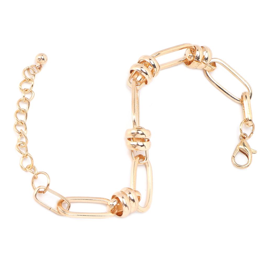 Chain Bracelet Alloy Gold Bracelet Simple Oval Hollow Bracelet Jewelry for Women