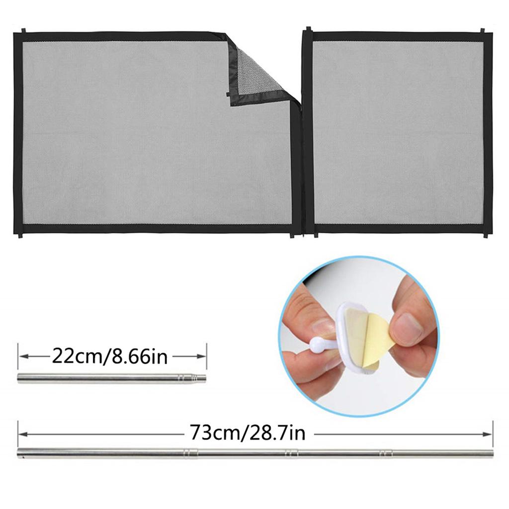 Zipper Mesh Dog Gate Safety Baby Fence Adjustable 3 Sizes Portable Folding Pet Gate For Stairs And Doors