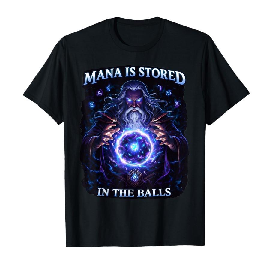 

Mana is Stored in The Balls RPG Humor Fantasy Sorcerer Meme T-shirt For Men Women 100% Cotton T Shirts Short Sleeve Tops 0212... S разноцветный