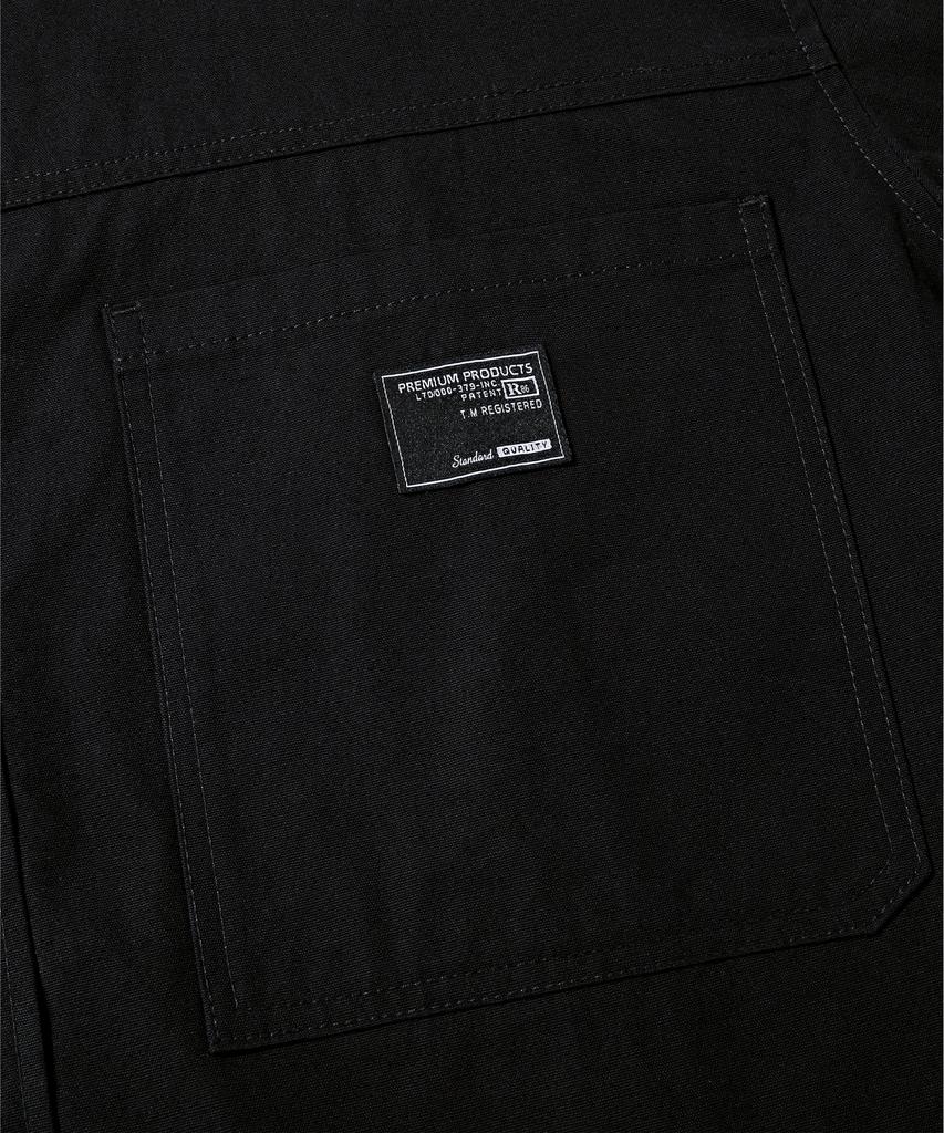 Beodeonteu Oversized Canvas Cutout Work Shirt [Black]