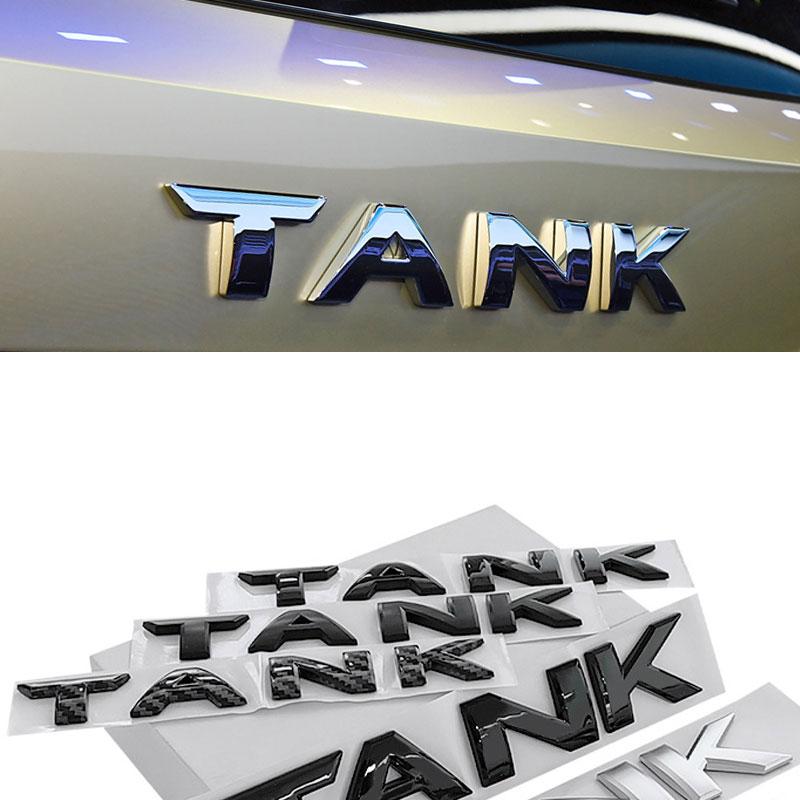 TANK for Rear Tail Logo Tank TANK Letter Logo Displacement Logo Body Modification Sticker 3D StereoscopicTrunk Label