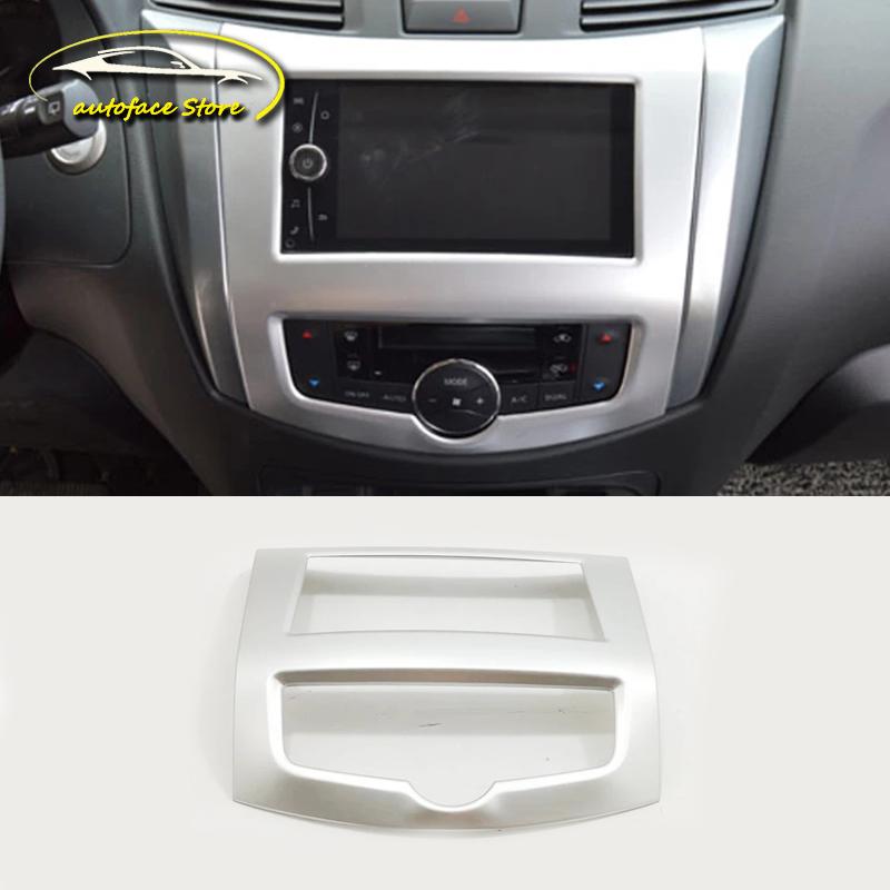 ABS Chrom/Carbon Autozubehör für Nissan Navara NP300 2017-Navigationspanel Steuerschalter Knopfrahmen Abdeckung Trim
