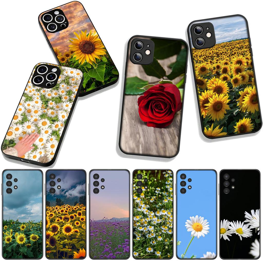 Lavender Daisy Sunflower Rose Flower for Motorola Moto G54 G05 G24 G55 G75 G85 G15 G57 G86 Power Edge 50 30 Fusion Neo Pro Case