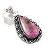 Natural Pink Thulite Gemstone Handmade 925 Sterling Silver Pendant 2.29" ETC-14239