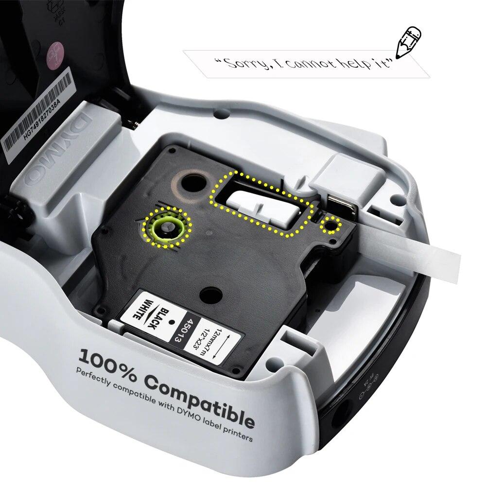 3pcs/lot Labels Compatible Dymo D1 12mm Tapes 45010 45013 40913 Ribbon Cassette for Dymo Label Manager LM 160 280 Label Maker