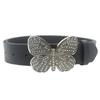 Simple Adult Waist Belt with Adjustable Diamond Butterfly Buckle Waistband PU Waist Belts for Rock Fan Wear Resistant
