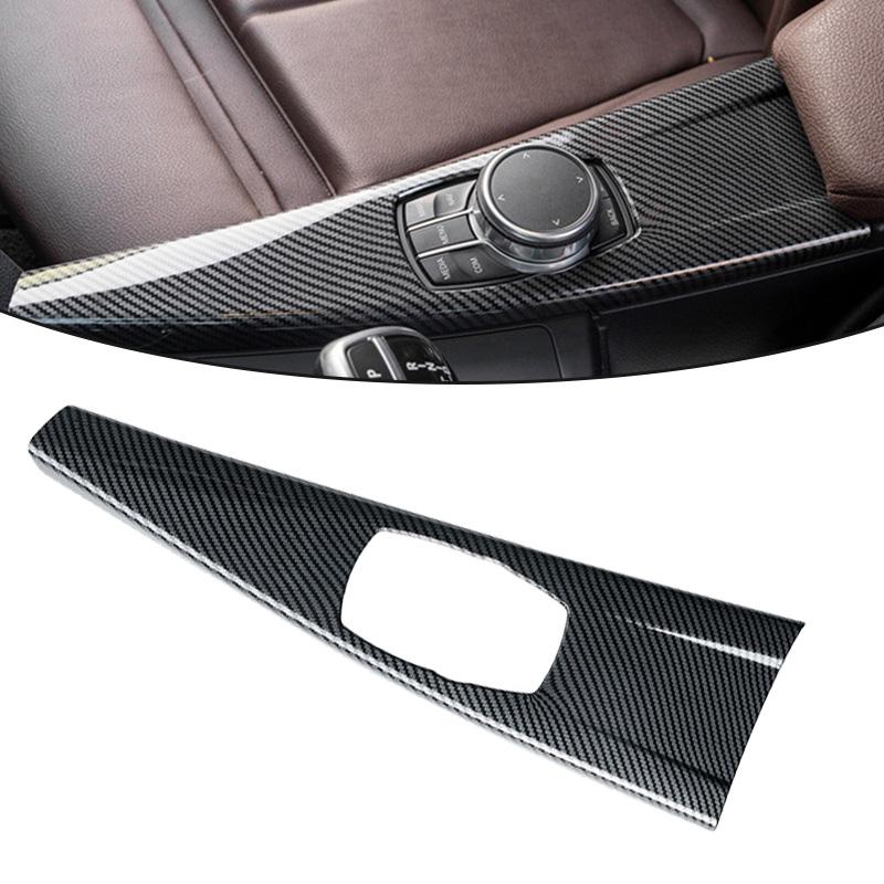 Carbon Fiber Media Panel Cover for BMW F30 F34,Car Center Console Knob Frame Trim Sticker for Interior Styling