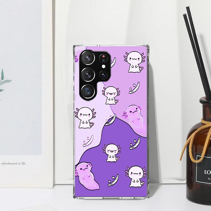 Cute Axolotl Kawaii Phone Case For Samsung Galaxy S26 S25 Edge S24 FE S23 S22 Ultra S21 Plus S20 + Art Fundas Back Cover Galaxy