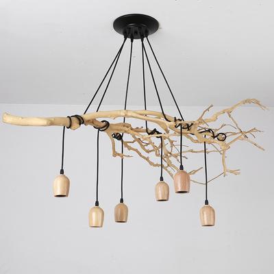 Creative DIY Branch Chandelier E27 Modern Wooden Homestay Lamp Living Room (Light Bulb and Branches Not Included)
