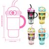 Silicone Straw Cup Large Capacity Water Bottle with Handle Multipurpose Beverage Container Portable Girls Drinkware