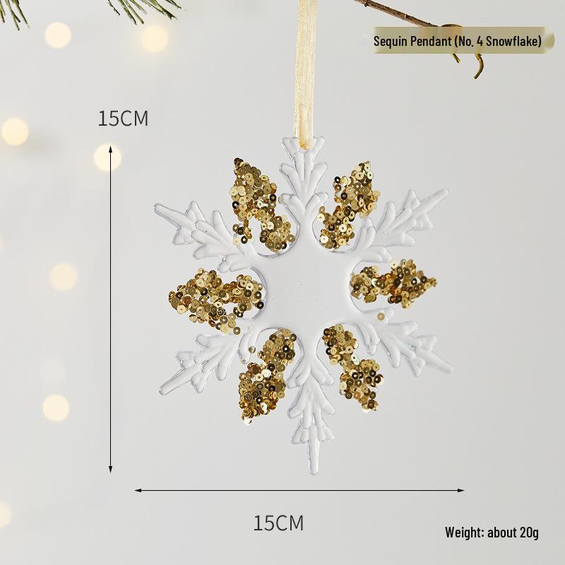 Gold-Edged Acrylic Snowflake Christmas Tree Pendant for Window Display