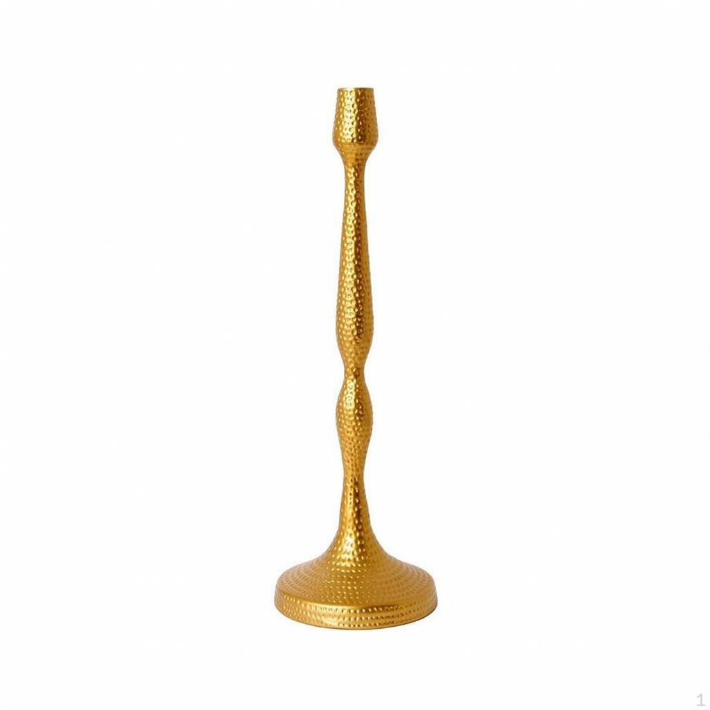 Centerpiece Candlestick Holder | Textured Finish, Taper Candle Holder, Elegant LowProfile Design,